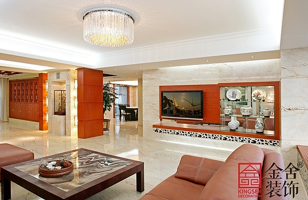 石家庄碧桂园桃园里320平米中式风格装修效果图!