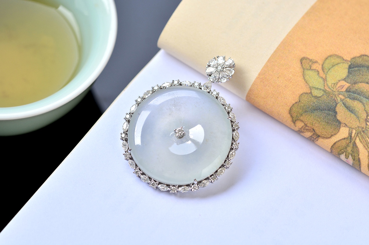 设计师作品|花头翡翠平安扣吊坠