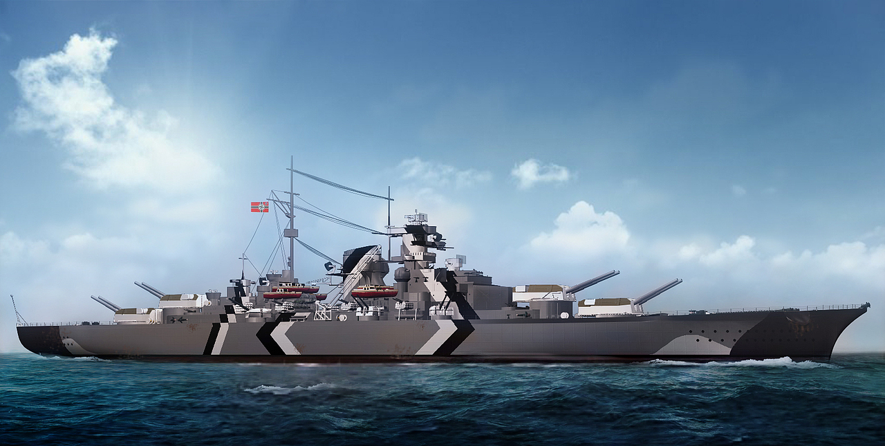 大西洋上的双剑橡叶骑士俾斯麦级战列舰