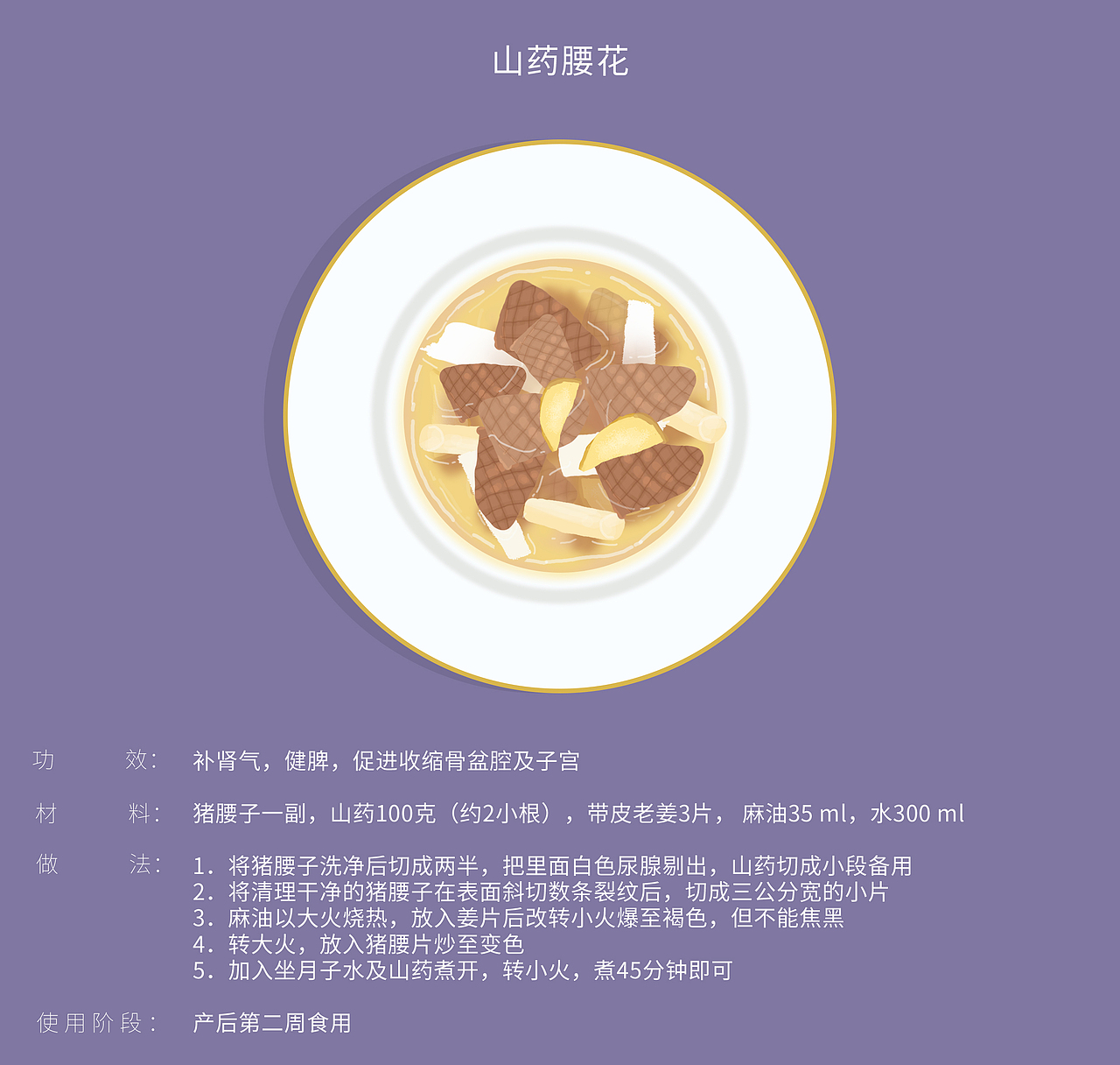 月子饮食-美食插画