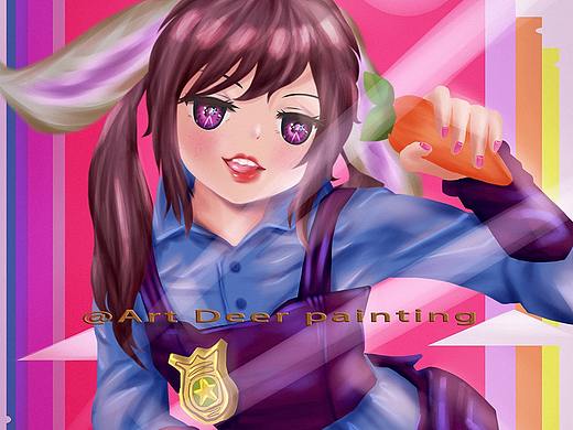 兔女娃之六一快乐（原创）（个人主页-ZNTMwNzAxMDA=） - 创作习作 - 站酷设计师卡像RE原创素材 - 站酷ZCOOL