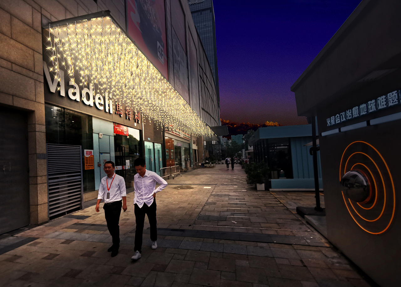 商业空间户外街区顶棚灯光亮化定制满天星灯光厂家铭星