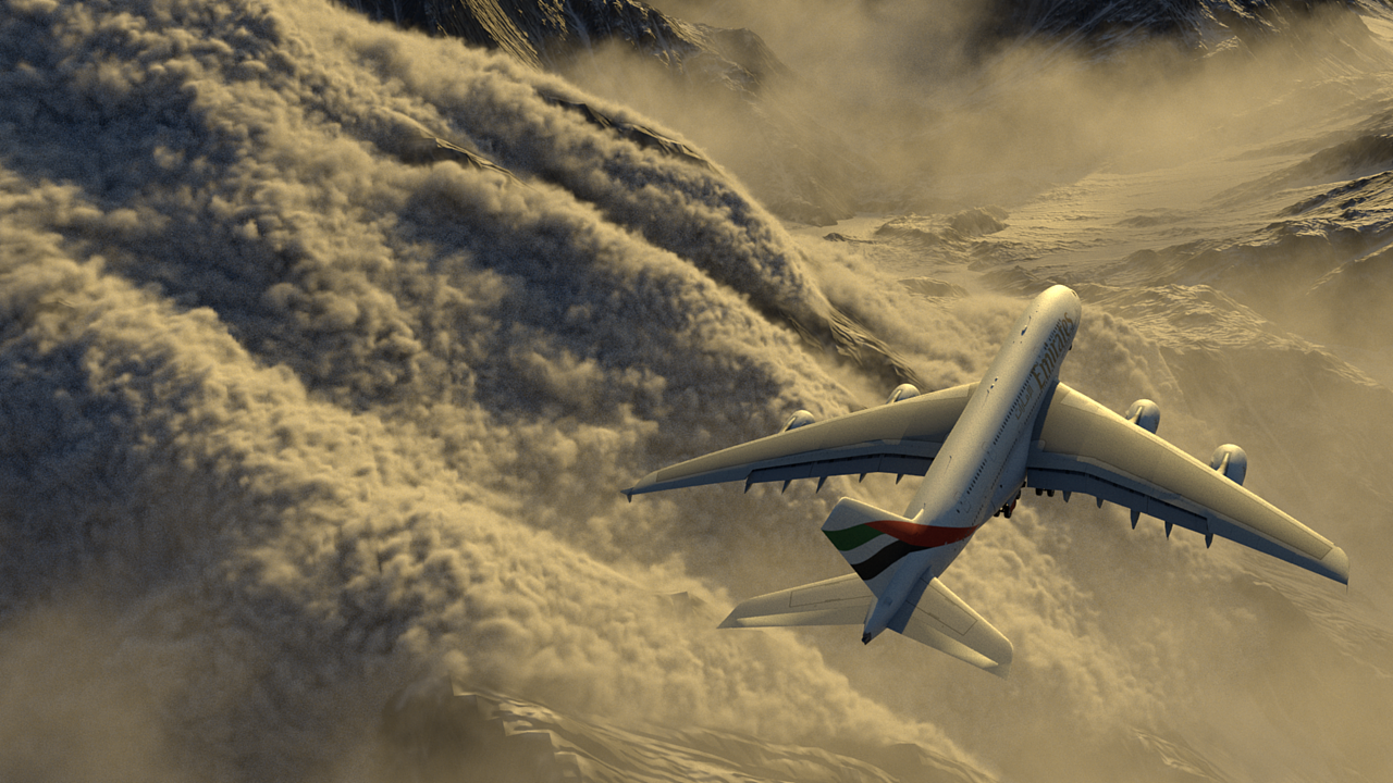 阿诺德飞机穿越沙尘暴场景制作