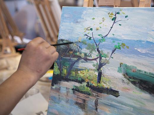 花园里的油画创作活动（个人主页-ZNDYwMDAxNjQ=） - 人文/纪实摄影 - 站酷设计师花至花园主理人原创素材 - 站酷ZCOOL