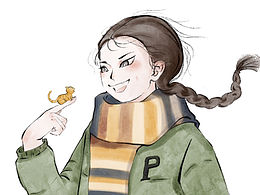 指尖貓咪，古風(fēng)插畫