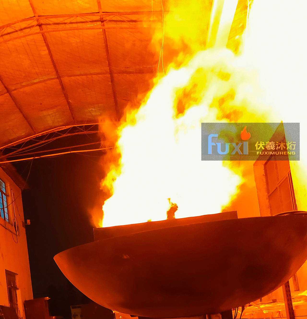 红色文创产品-纪念馆军旅仿真伏羲壁炉火炬灯篝火案例