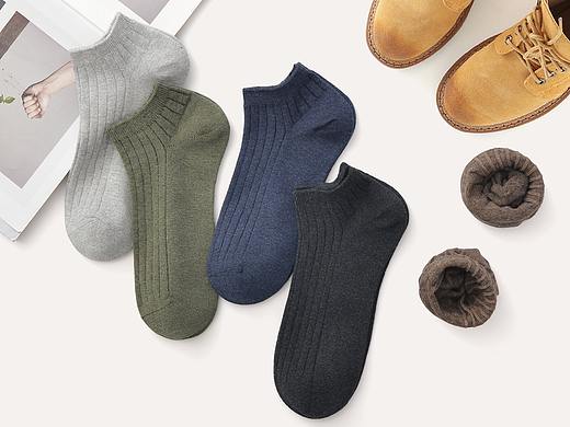 日系森系男式棉船袜平铺详情页