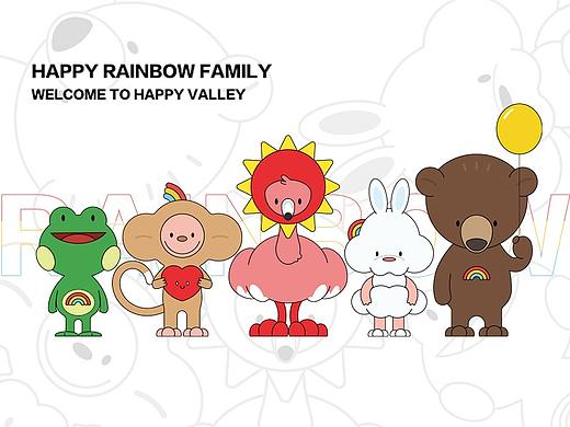 欢乐谷大使形象设计-HAPPY RAINBOW FAMILY