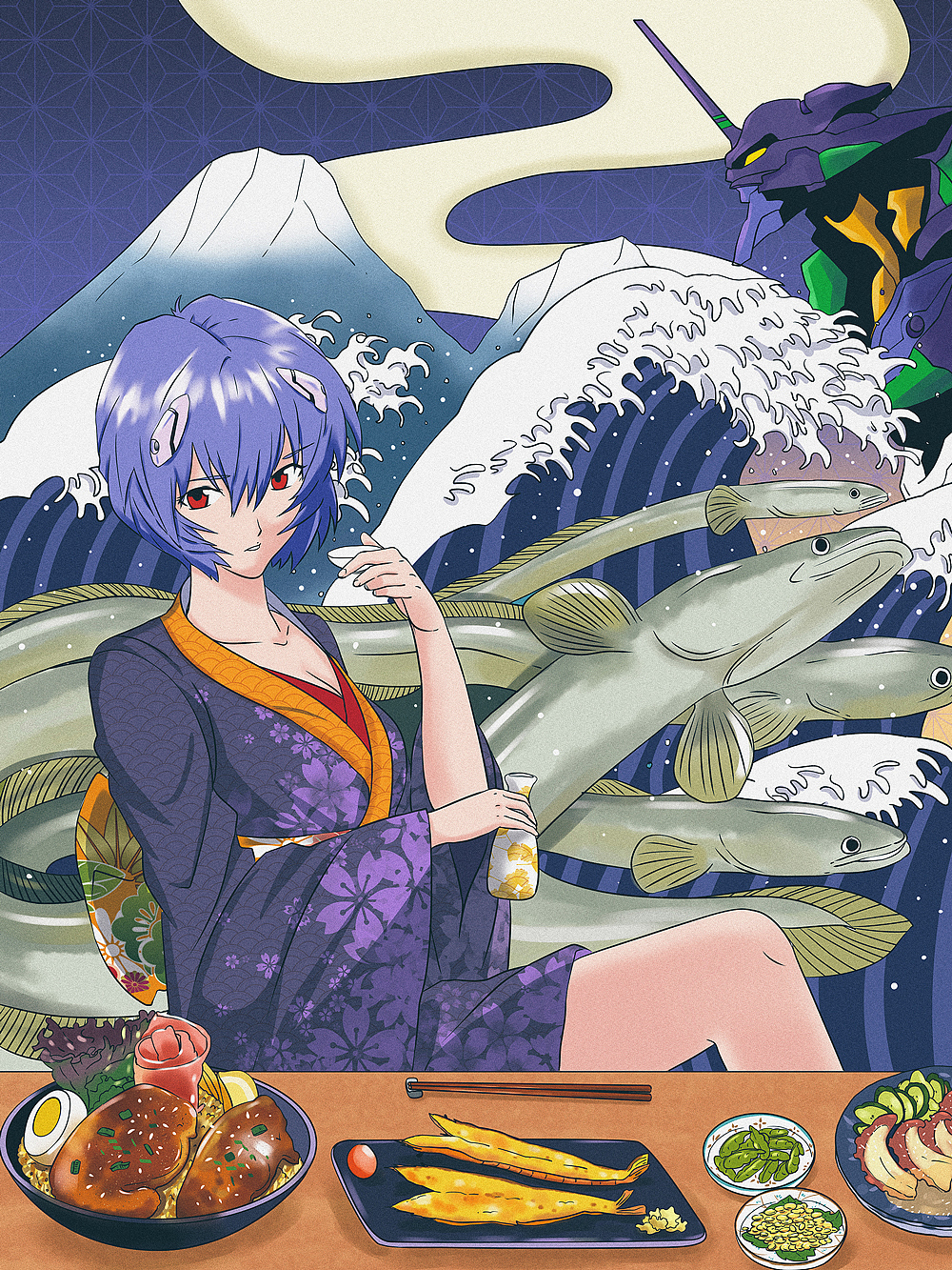 喜欢的动漫人物吃鳗鱼饭