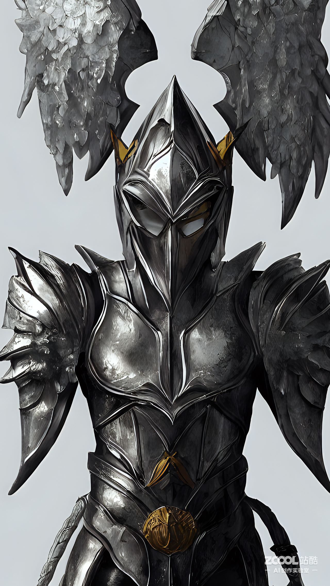 #AI创作实验室#华丽盔甲，精灵面具，天使翅膀