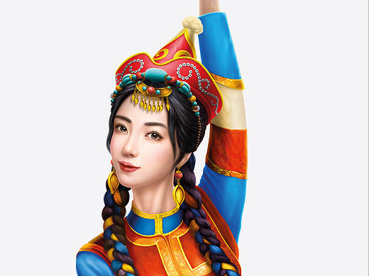 内蒙古河套平原全麦粉人物插画