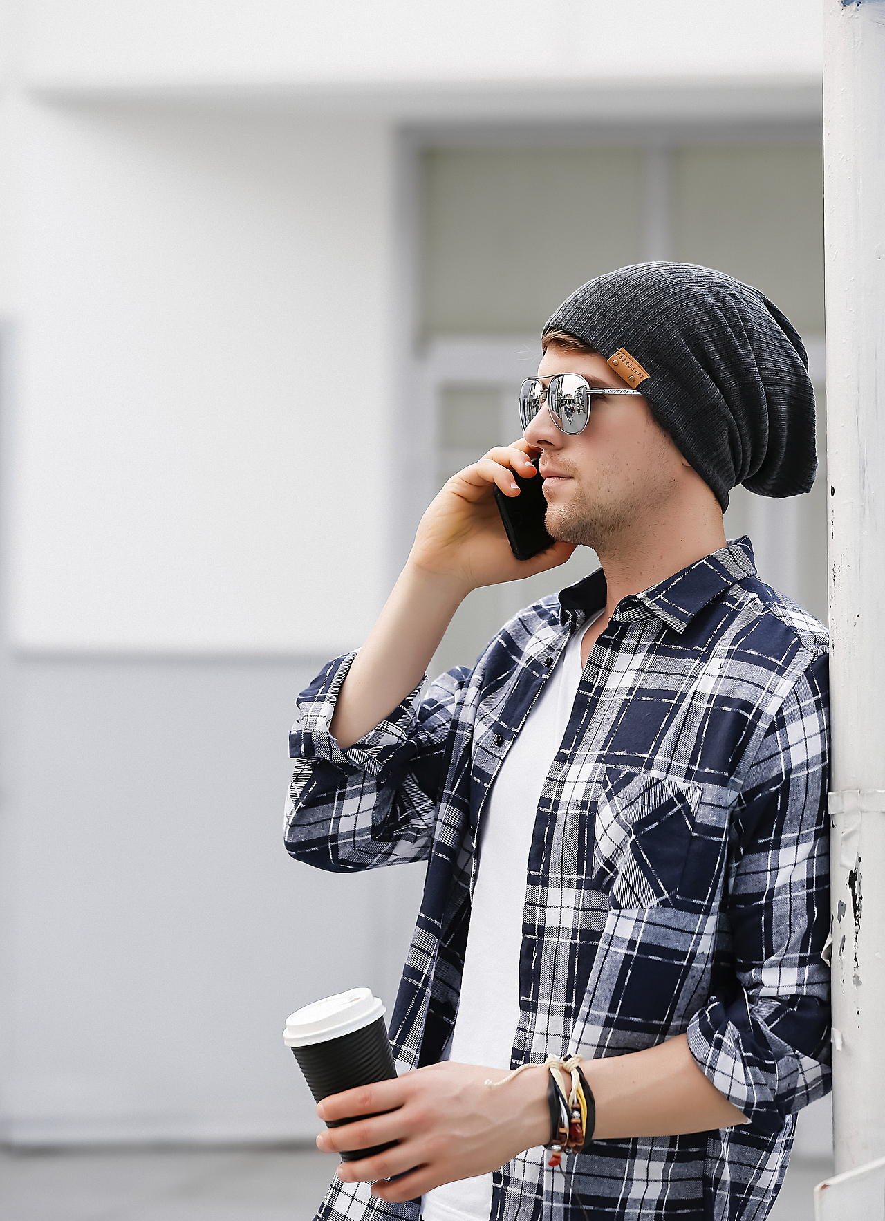 冬季针织帽帽子围巾产品模特外景人像拍摄