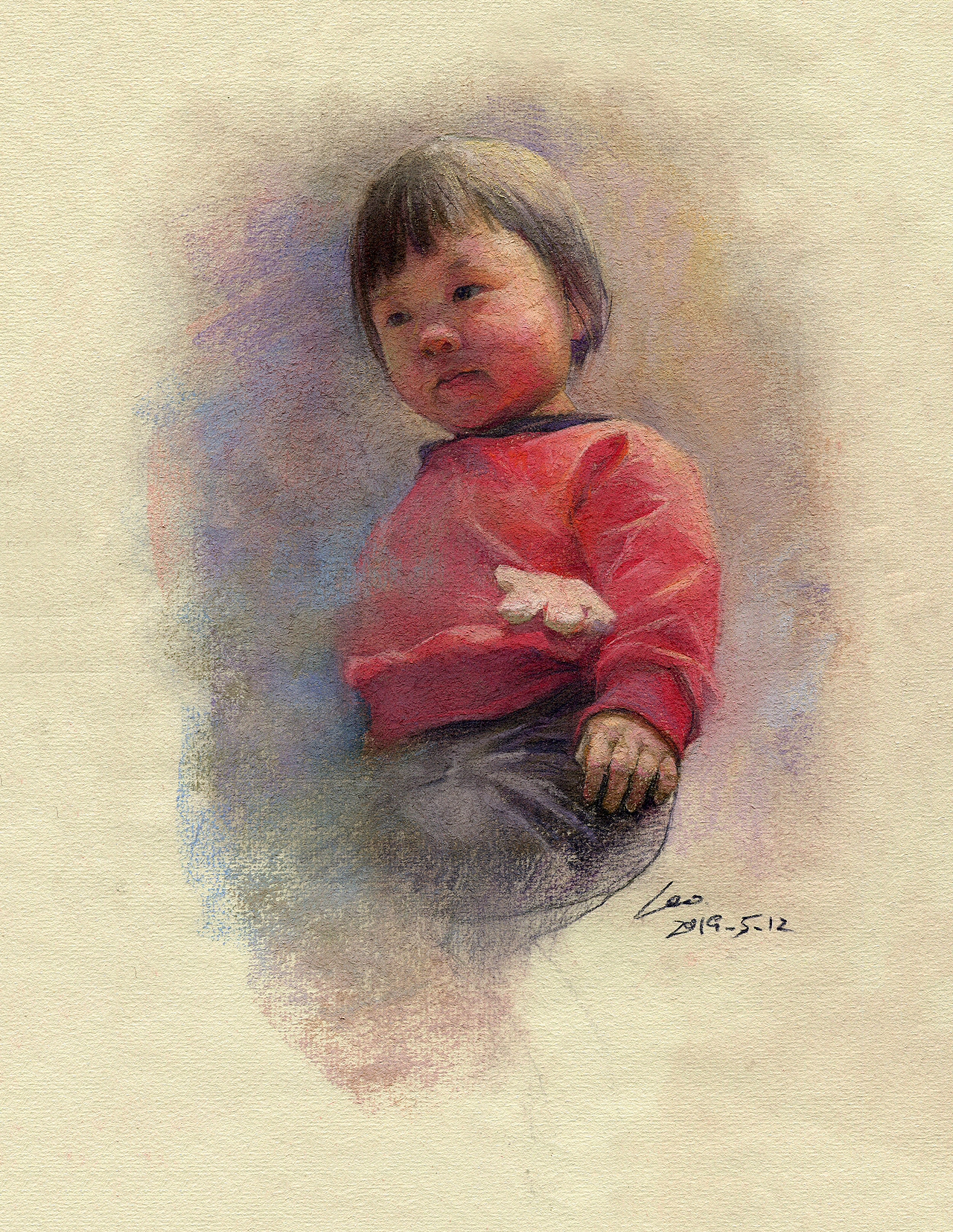 色粉人物-《小月饼》（图ZMTU3OTc4MDE2） - 绘画 - 站酷设计师何石磊Leo原创素材 - 站酷ZCOOL