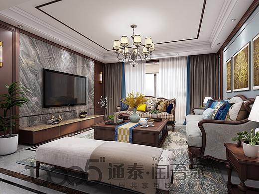 滕州装修 滕州通泰装饰 滕州保利175平方中式效果图（个人主页-ZNDEyNDE2ODA=） - 家装设计 - 站酷设计师滕州通泰装饰原创素材 - 站酷ZCOOL