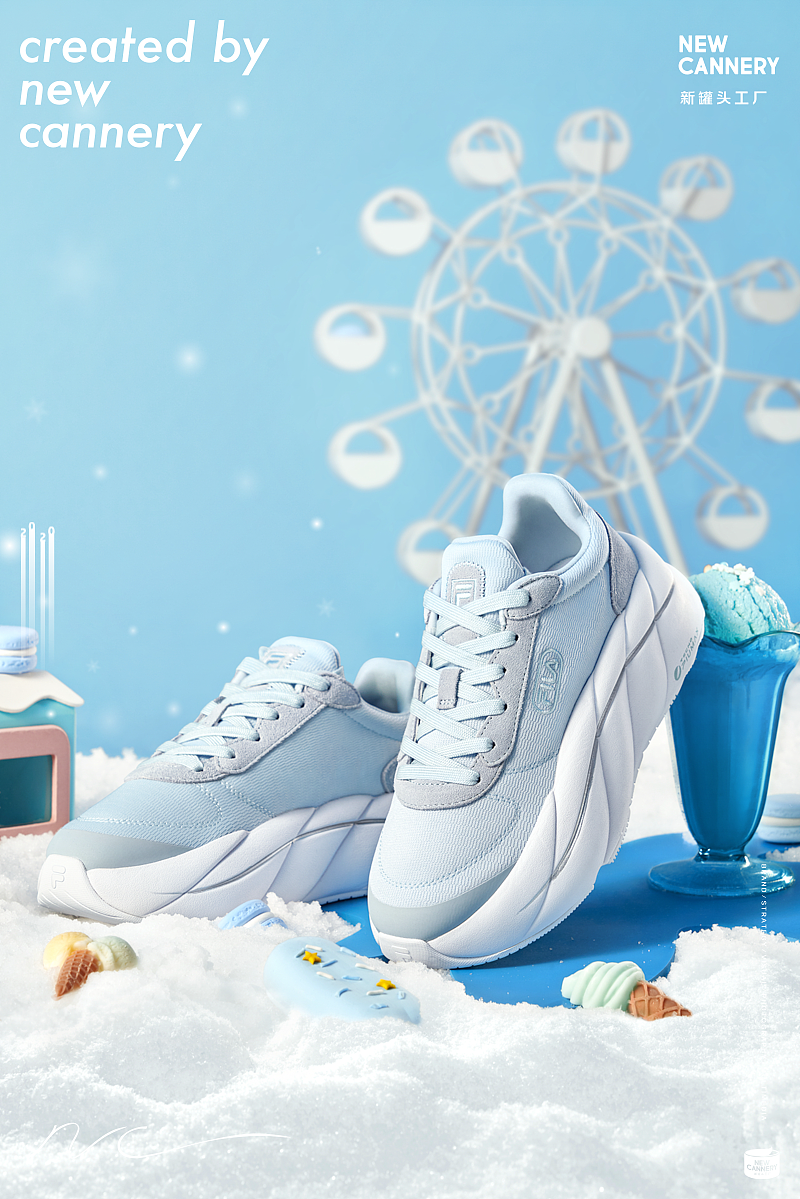 创意视觉『 FILA｜GELATO雪糕鞋 』✖ 新罐头（图ZMjQwMjE4MzY4） - 产品摄影 - 站酷设计师新罐头视觉策略原创素材 - 站酷ZCOOL