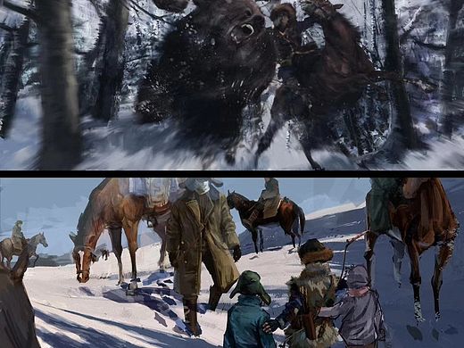 《天坑鹰猎》概念图（个人主页-ZNTM4NTc1NDQ=） - 概念设定 - 站酷设计师Blue0529原创素材 - 站酷ZCOOL