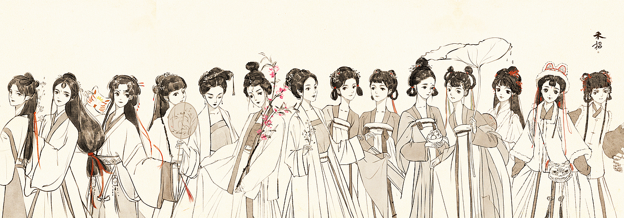 娉娉袅袅十三余‖古风女子群像（图ZMjg2ODAzODQ0） - 创作习作 - 站酷设计师柳相禾招原创素材 - 站酷ZCOOL
