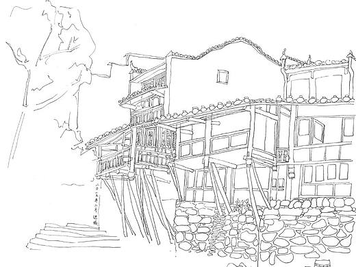 湘西写生风景人物变化