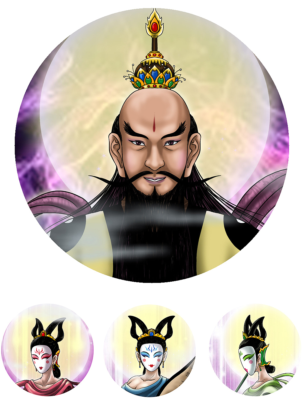 中斗星君
第一宫赫灵度古星君,<br>第二宫翰化上圣星君,<br>第三宫中和玉德星君