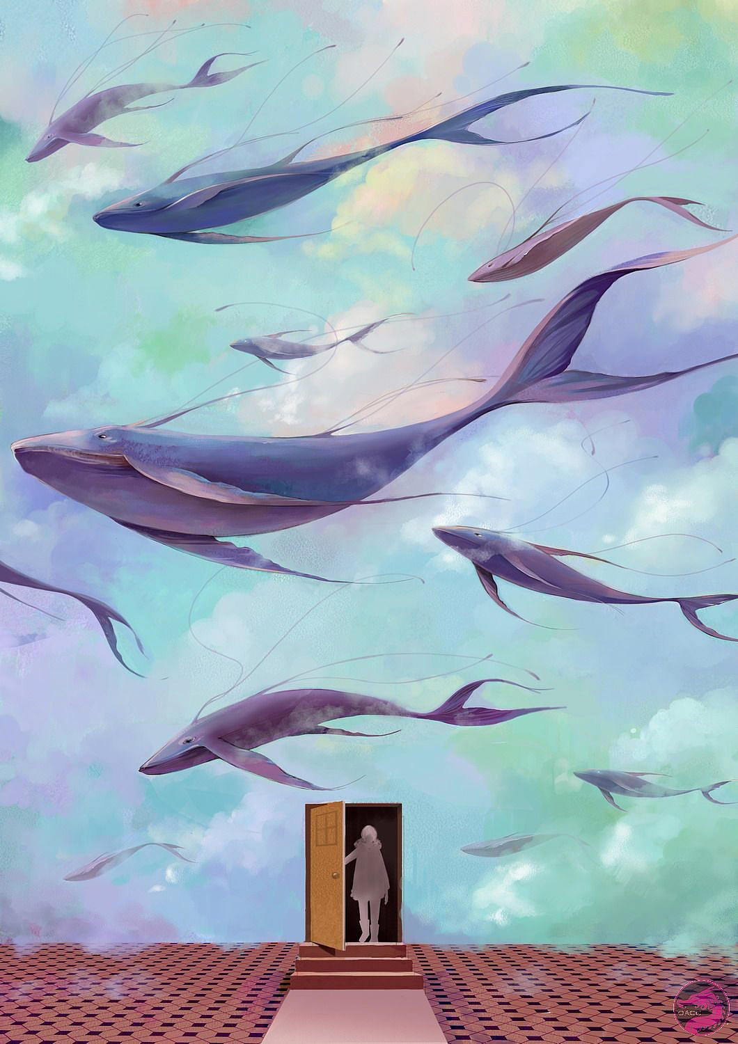 在卡了N久后,偶然看到了这个插画,然后有了下面的图。注:如有侵权,请联系本人删除