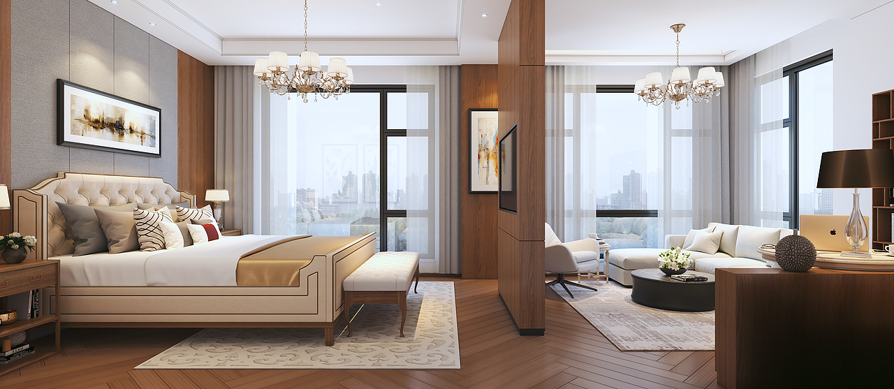 龙泉湾别墅主卧室内设计