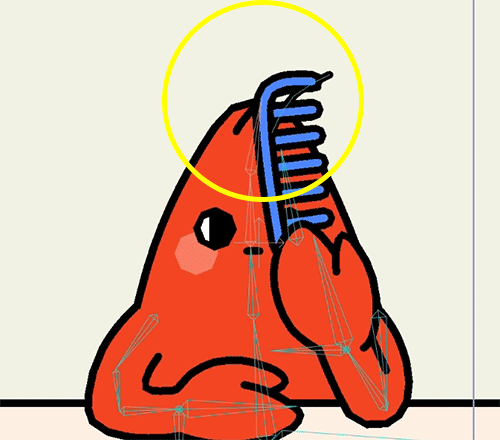 但moho动力学美中不足的是不能像三维软件那样,有多个物体互相作用。
所以这里的触须我只能用路径动画直接来怼。