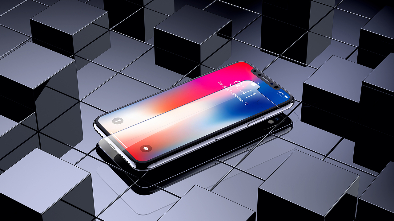 iPhoneX钢化膜渲染后期