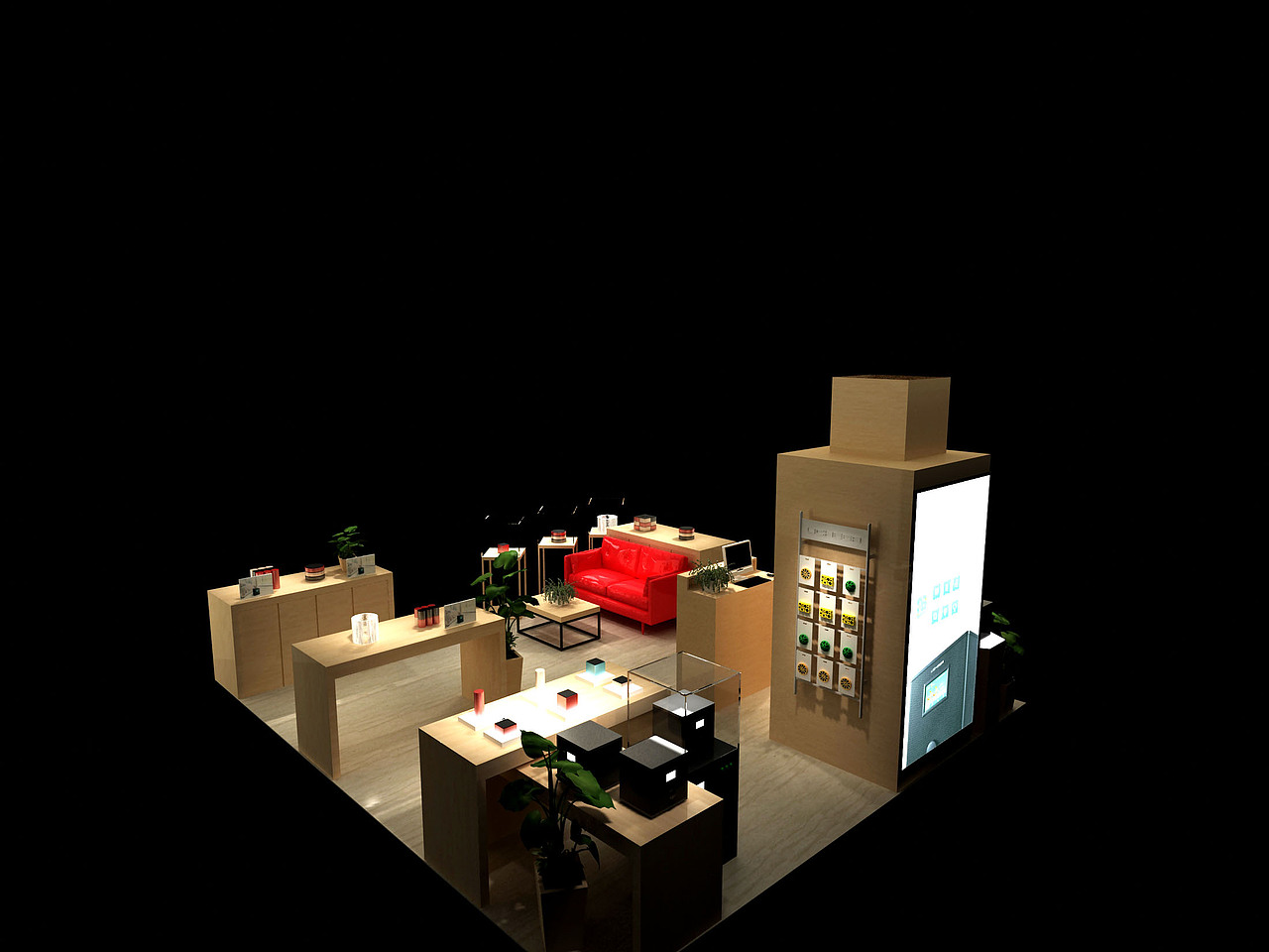 空气净化器门店展厅效果图（图ZMjU3MDA2NjEy） - 商业空间设计 - 站酷设计师小镊子原创素材 - 站酷ZCOOL