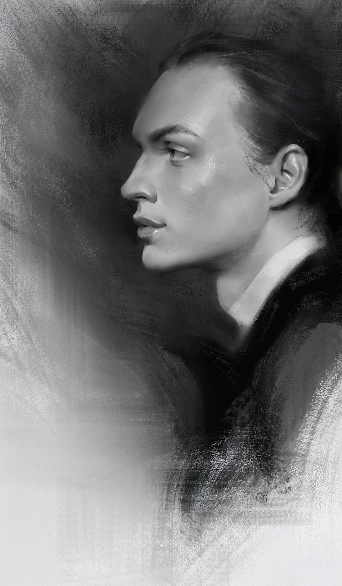 手绘黑白素描肖像练习