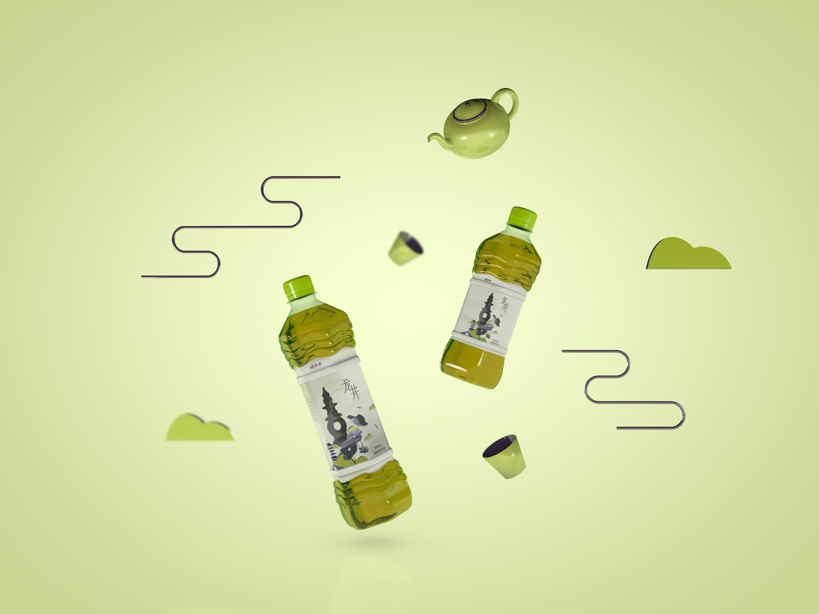 娃哈哈龙井茶饮料包装设计