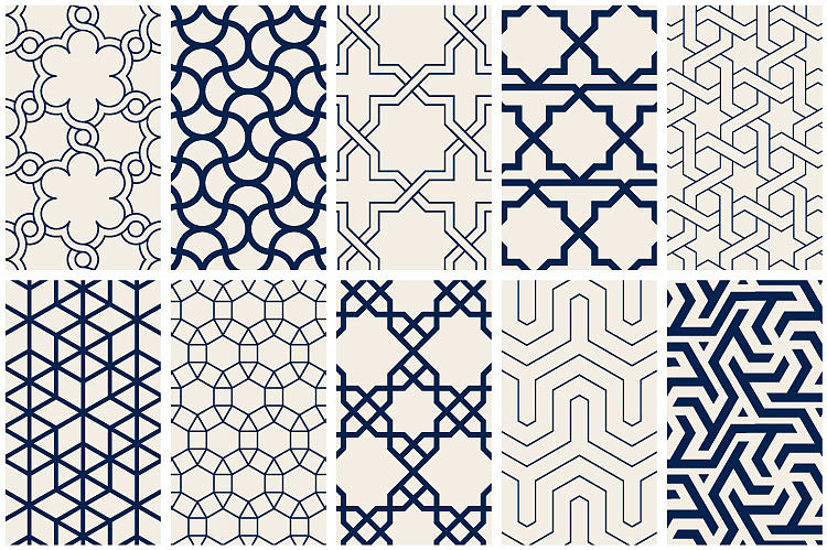 新中式艺术传统文化古典填充网格背景图案机理ps设计