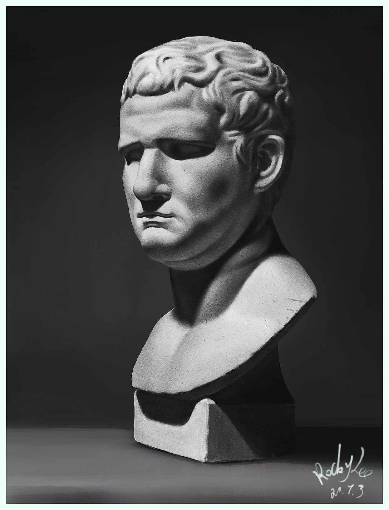 素描石膏头像——阿格里巴