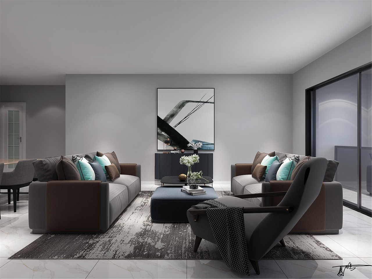 现代黑白灰风格