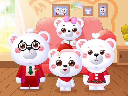 Midea Family 熊小美一家Q版形象设计