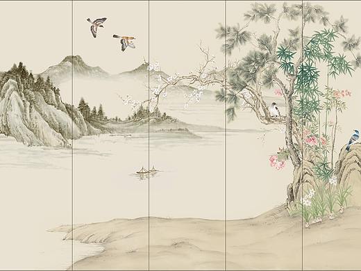 艾嘉利手绘丝印壁画
