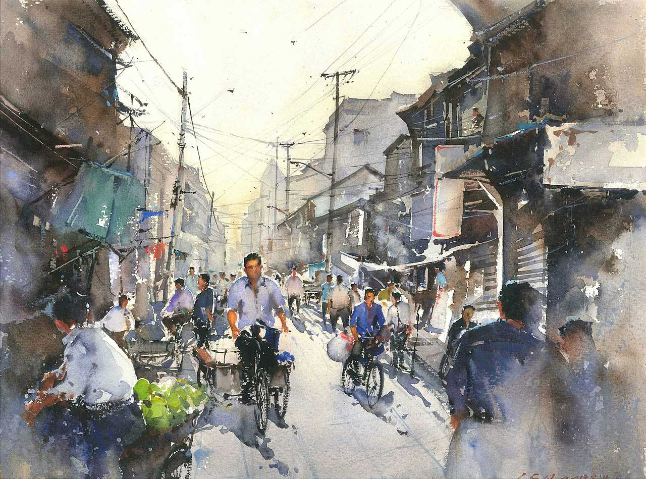 街市|纯艺术|绘画|陈思齐水彩_原创作品-站酷zcool