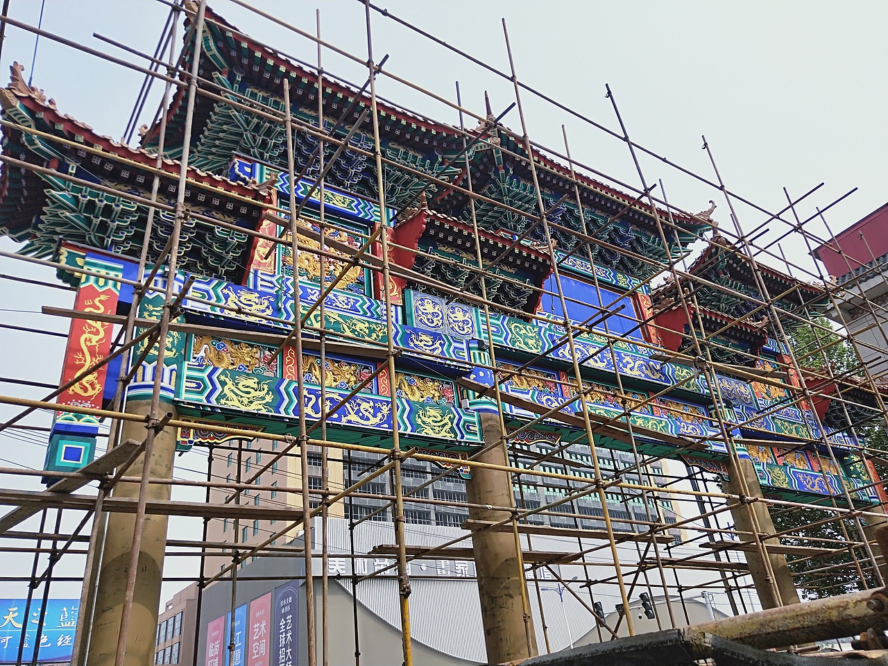 古建彩绘牌坊彩绘墙绘石家庄墙绘河北墙绘