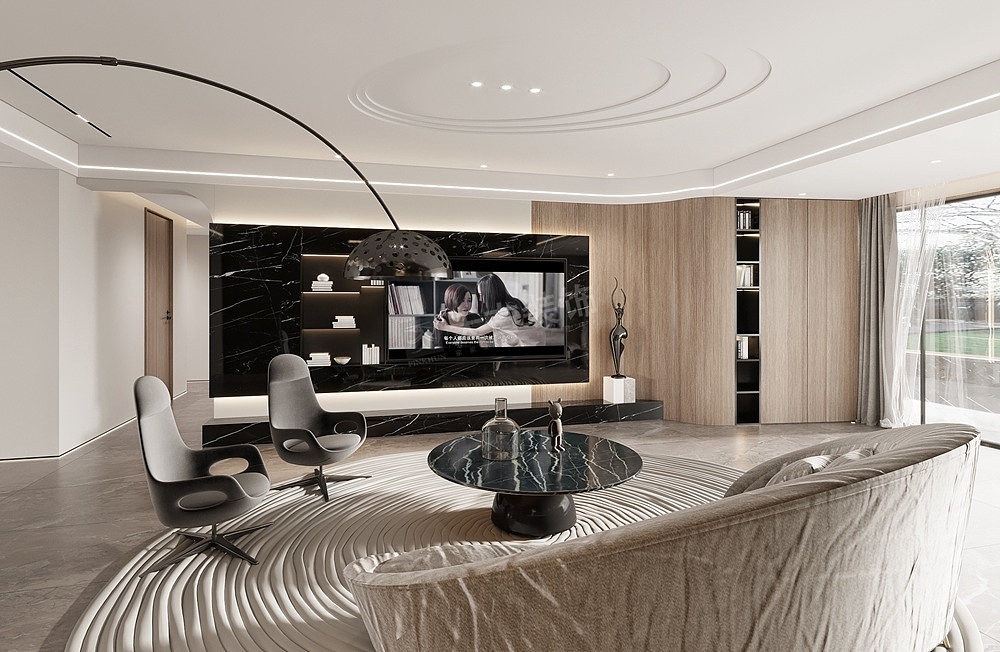 龙湖开元洋房大平层装修,现代简约风格设计,天古装饰