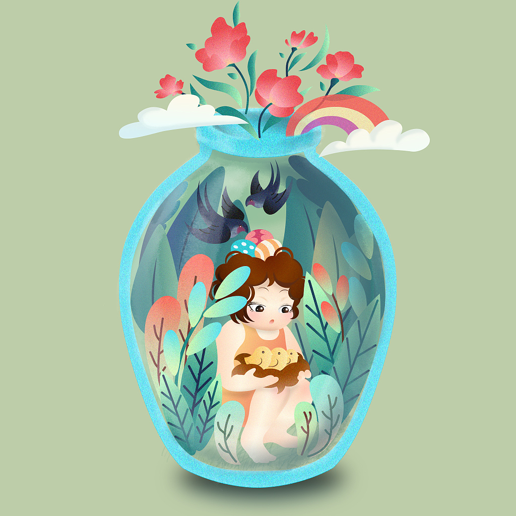 瓶子里的春季（图ZMTc0MDc0NzI0） - 创作习作 - 站酷设计师鳕鱼堡堡呀原创素材 - 站酷ZCOOL