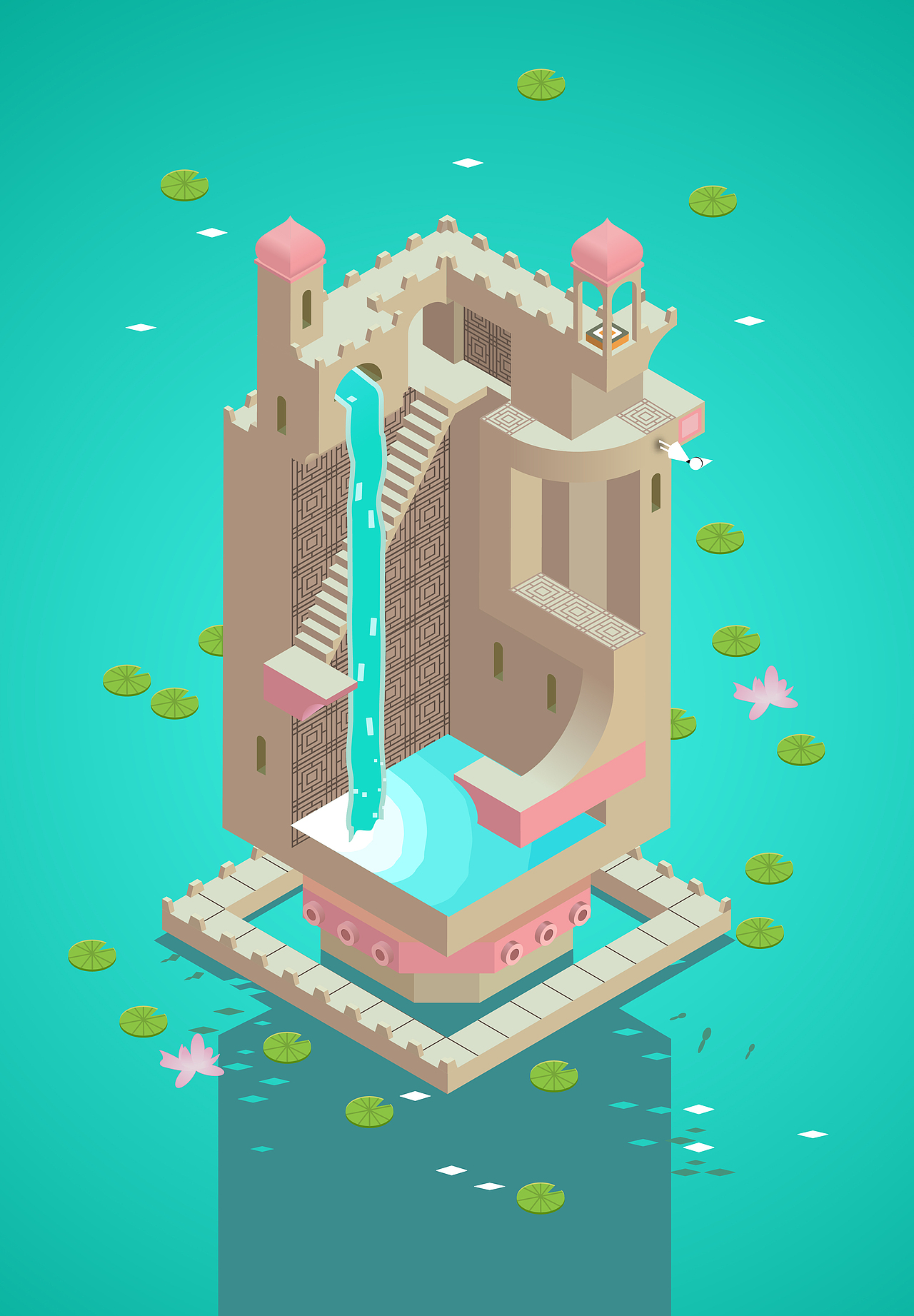 纪念碑谷临摹|插画|创作习作|蜂蜜阿萨姆_临摹作品-站酷zcool
