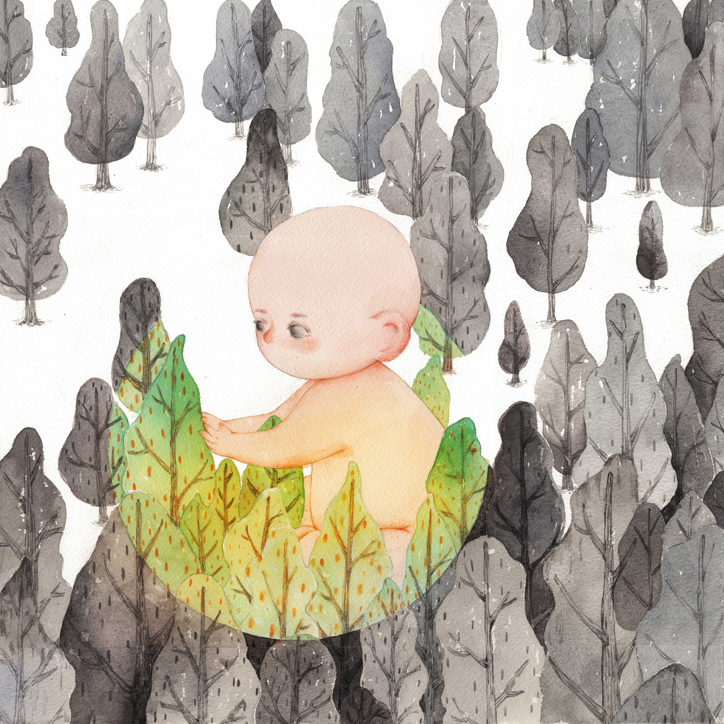 获奖作品 |《新生》|插画|创作习作|hiiibrand - 原创作品 - 站酷