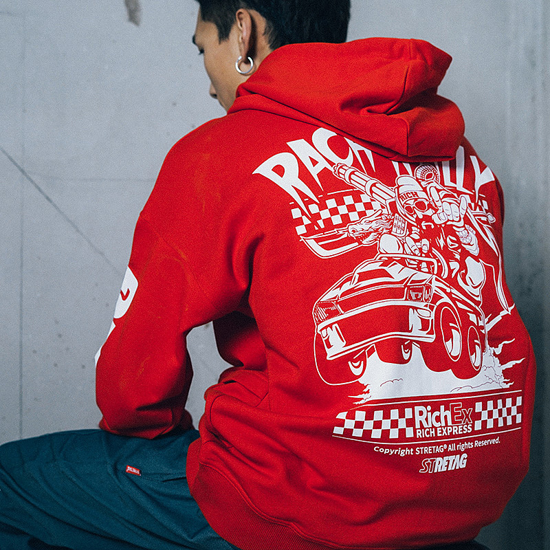 STRETAG宽松慵懒连帽卫衣女2020新款冬季情侣帽衫街头