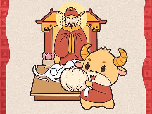 牛年年俗海报 过了腊八就是年 二十三 糖瓜粘 