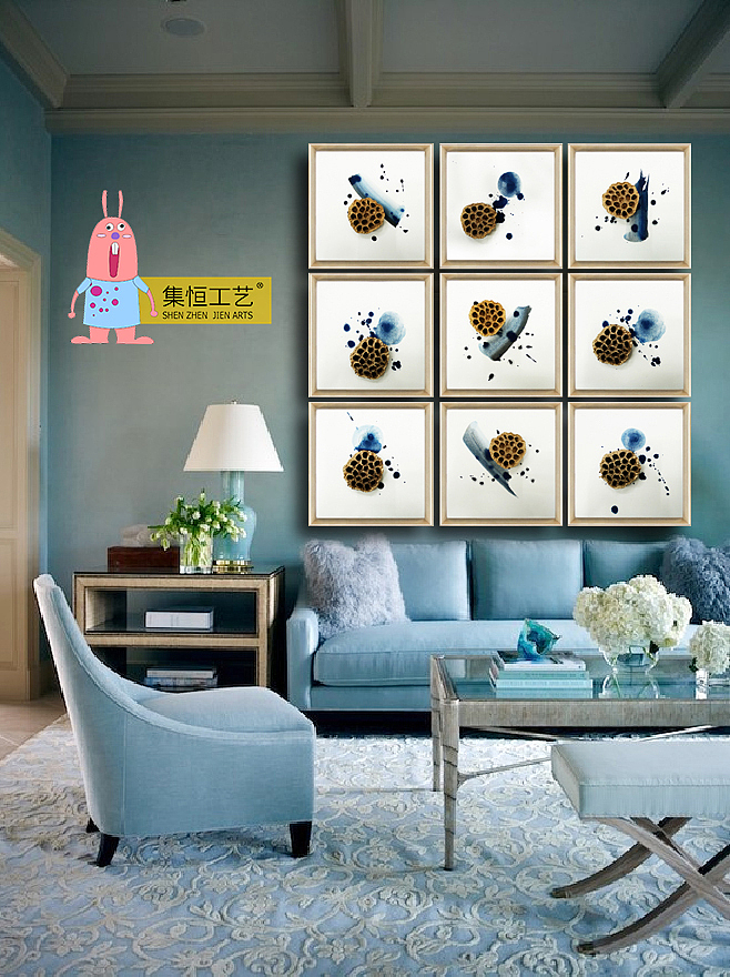 实物画；装饰画、效果图、国画、大堂挂画、饰品、摆件、软装配画、室内设计、整体软装、圆框（图ZNjg2ODE3NDg=） - 工艺品设计 - 站酷设计师集恒工艺实物画原创素材 - 站酷ZCOOL