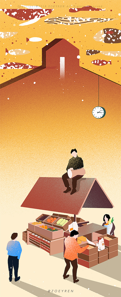 五米长卷，手绘阿那亚 | 秋天我们沉思，冬天我们恋爱（图ZMjA5NDU0ODc2） - 商业插画 - 站酷设计师ZoeyRen原创素材 - 站酷ZCOOL