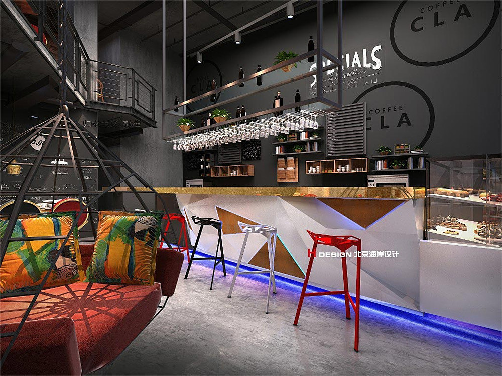 北京克拉恋人咖啡厅设计案例—北京海岸设计图片5