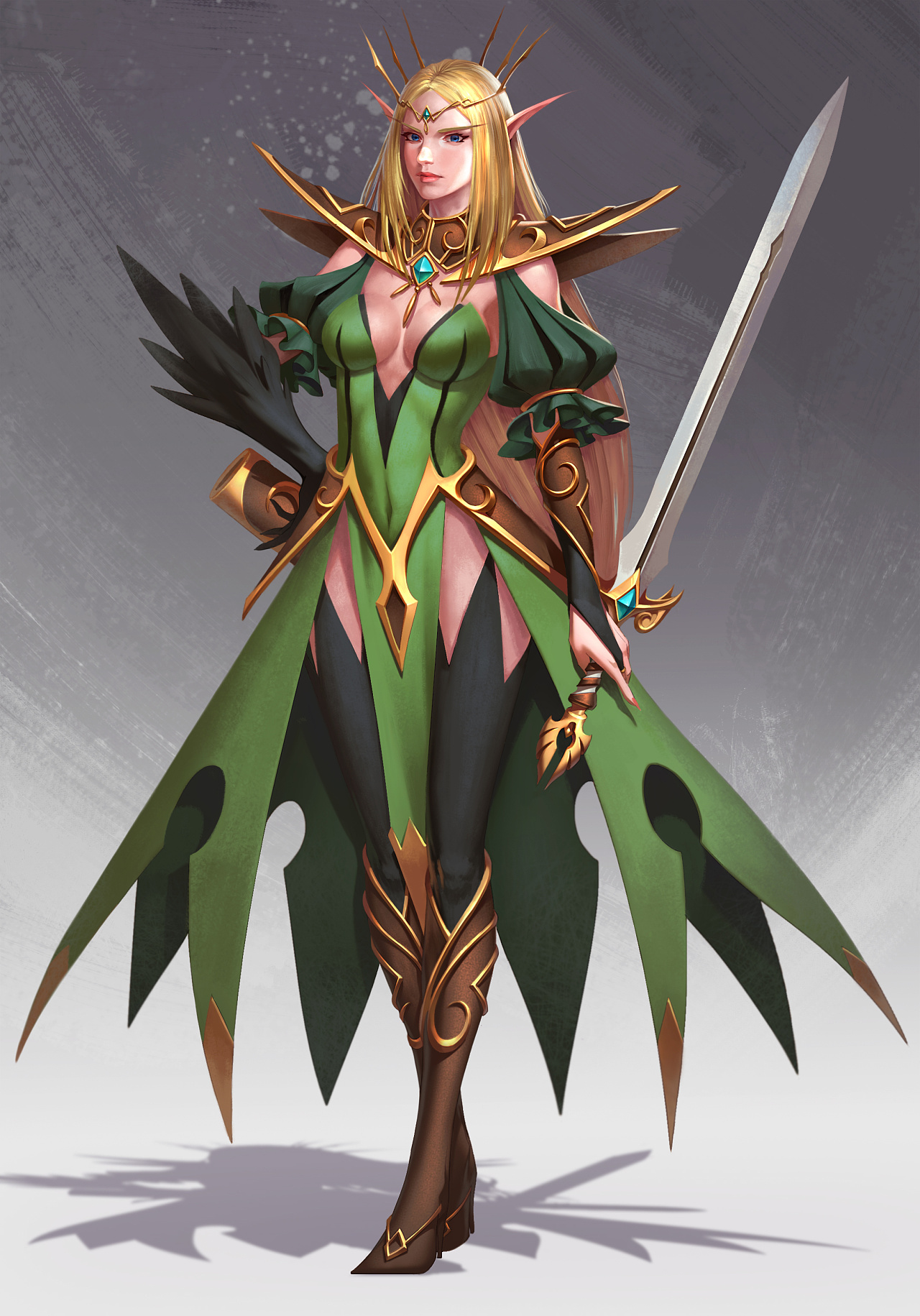 精灵游侠(f)|插画|游戏原画|汪大人 - 原创作品 - 站酷 (zcool)