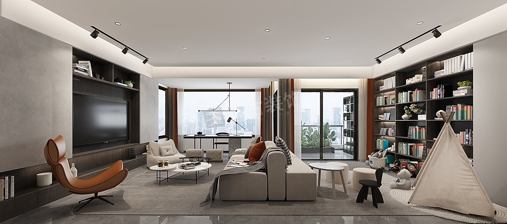 龙湖春江天境装修,意式轻奢风格大平层设计效果图