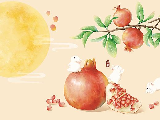 月饼礼盒包装插画｜中秋月圆