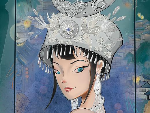 民族插画系列—苗族